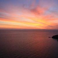 The ocean and a sunset.